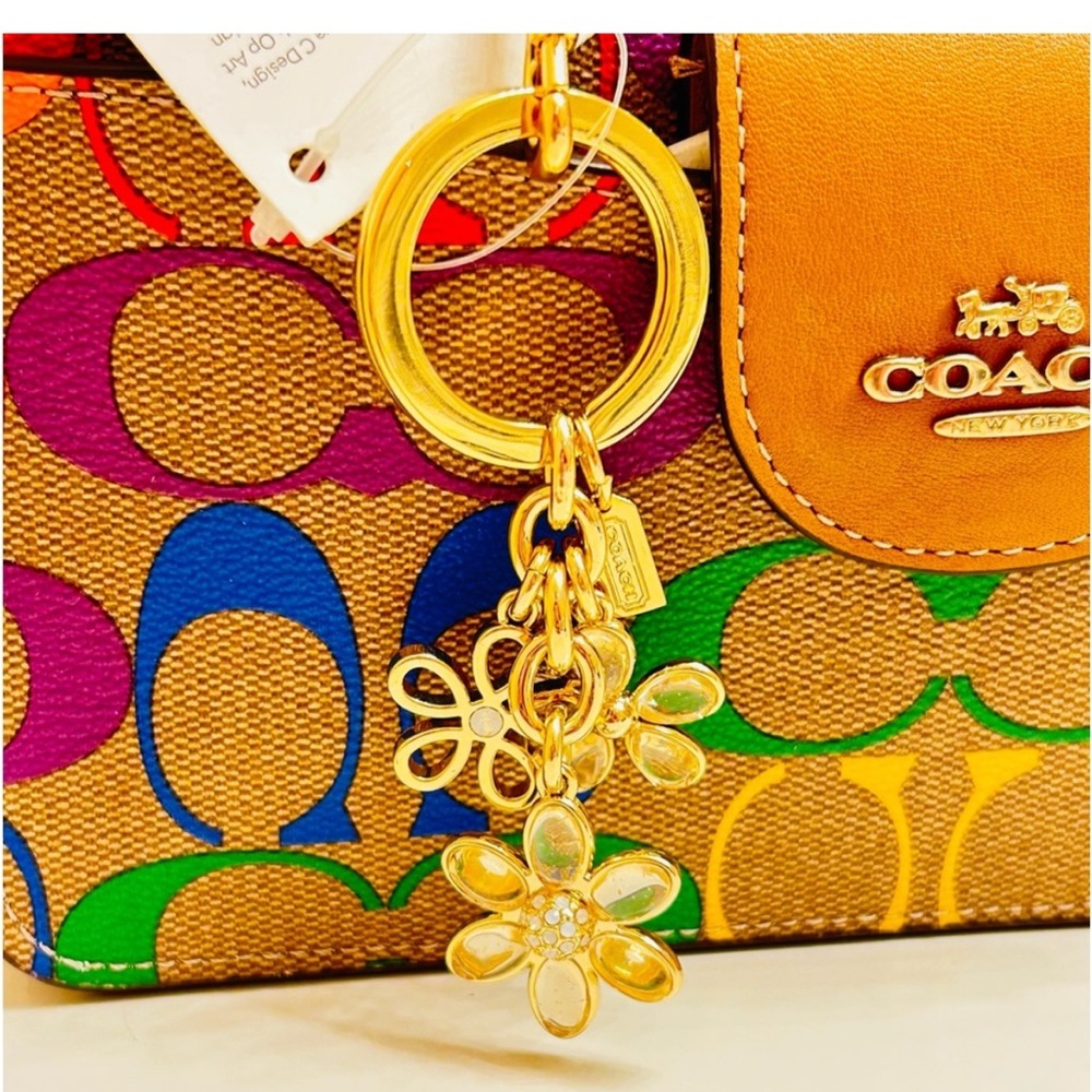 π°SOLDπ°RARE Coach Flower Keychain/ Bag Charm - Picture 9 of 14